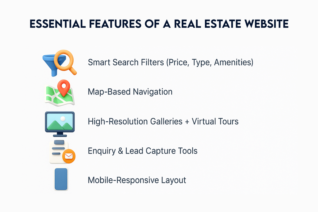 what are the Essential Features of a Real Estate Website