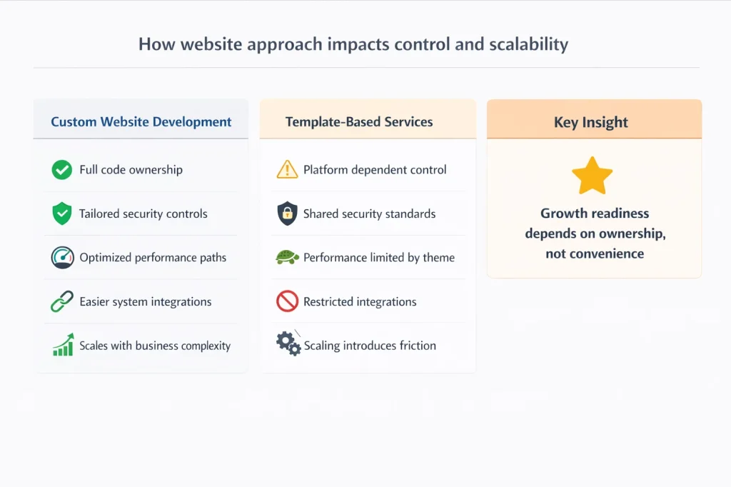 How website approach impacts control and scalability