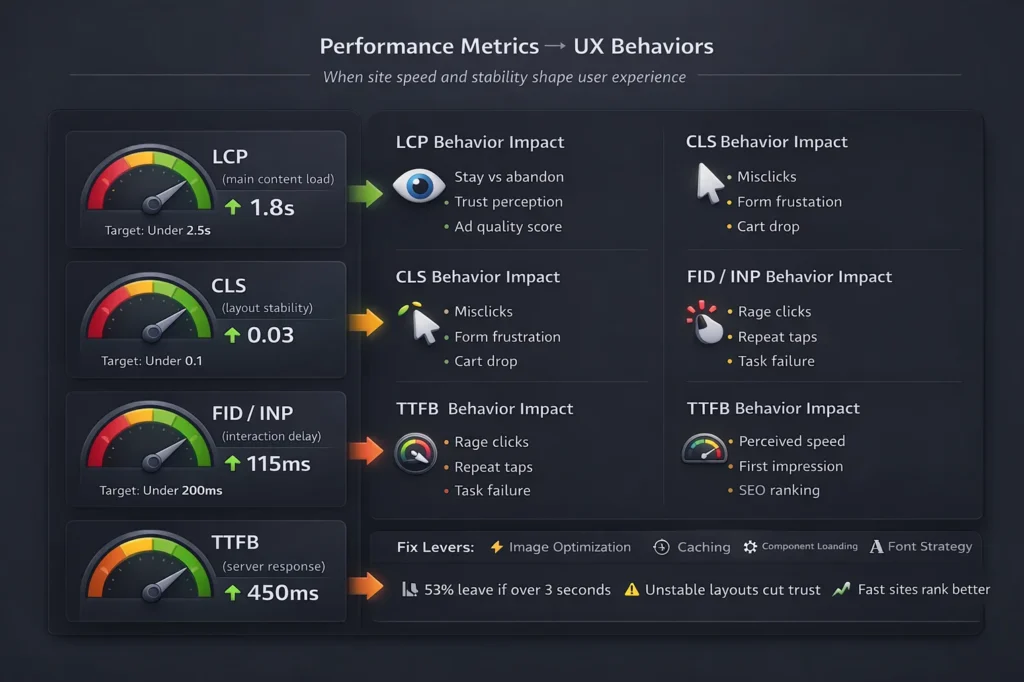Performance Metrics → UX Behaviors
