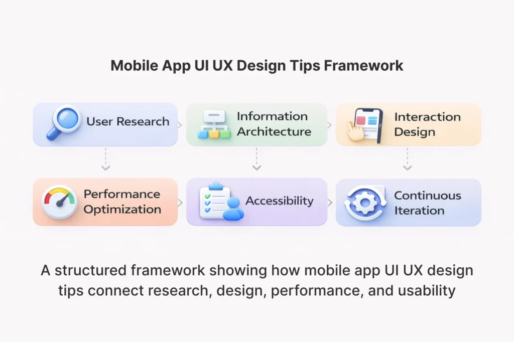 Mobile App UI UX Design Tips Framework