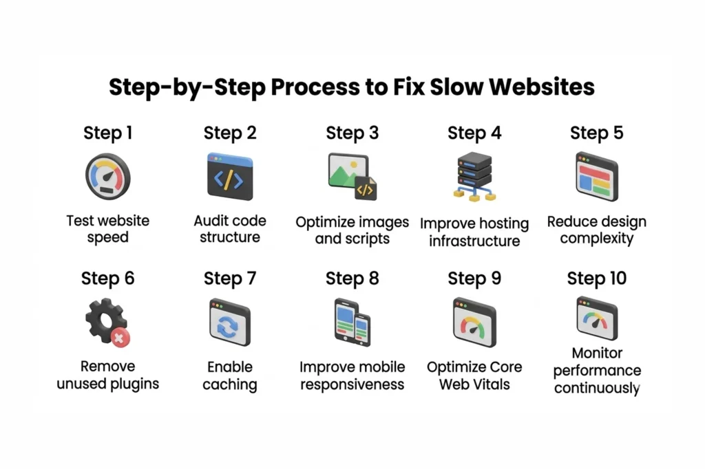 Step-by-Step Process to Fix Slow Websites