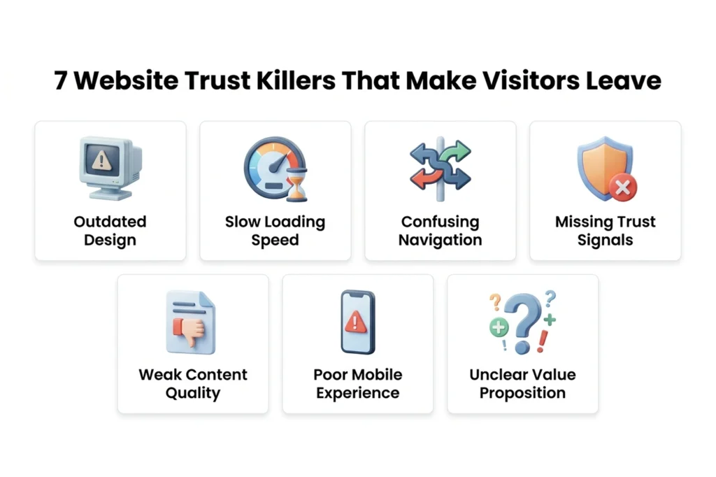 7 Website Trust Killers That Make Visitors Leave