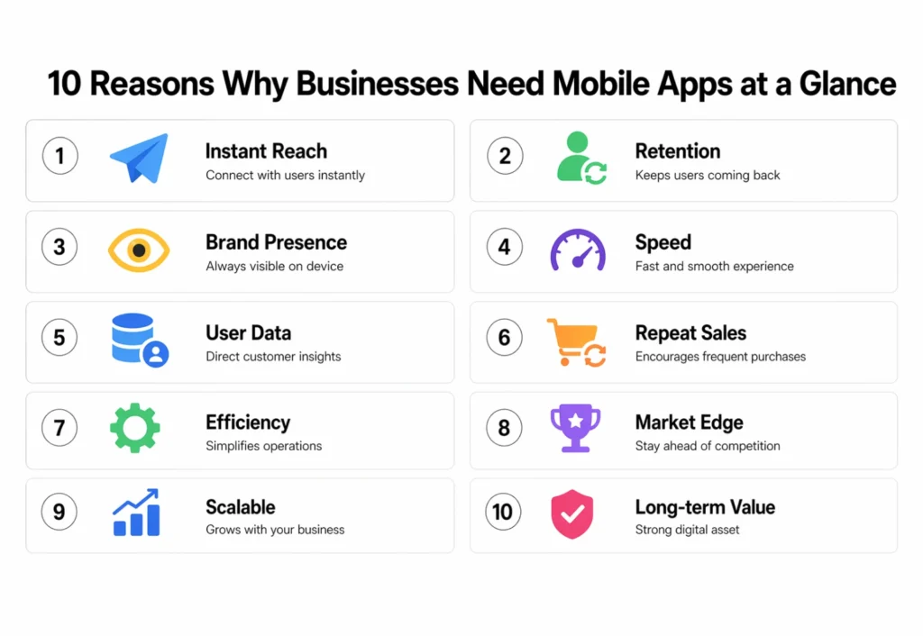 10 Reasons Why Businesses Need Mobile Apps at a Glance