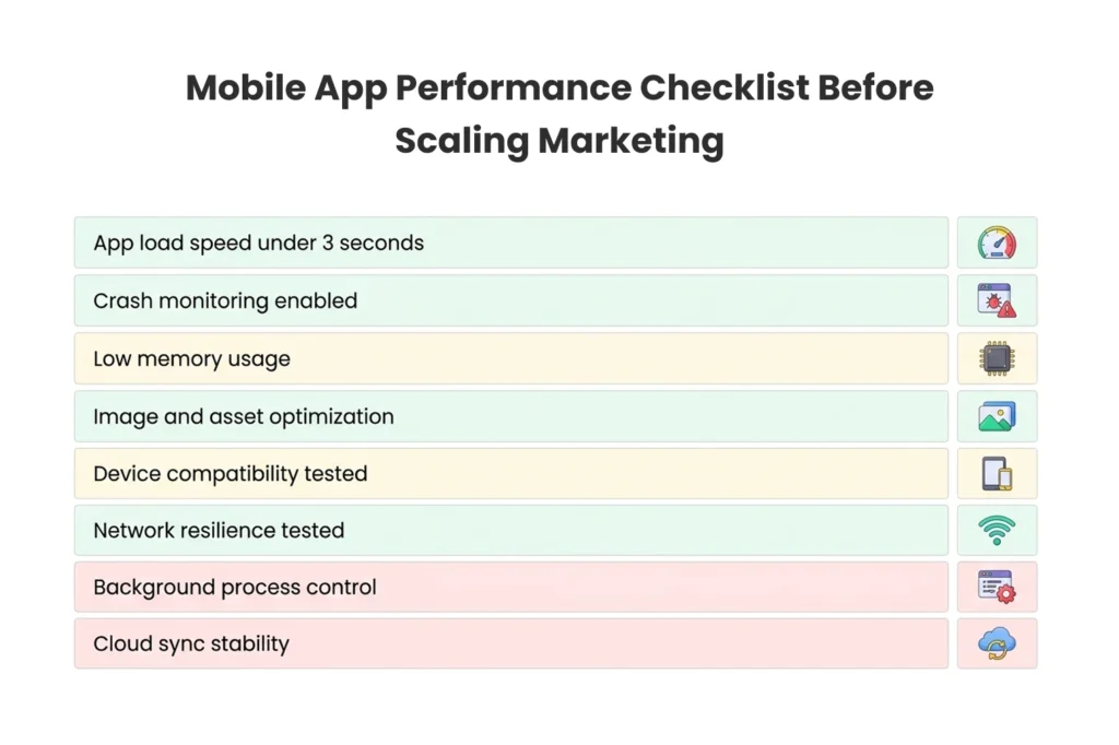 Mobile App Performance Checklist Before Scaling Marketing