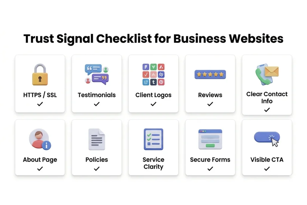 Trust Signal Checklist for Business Websites