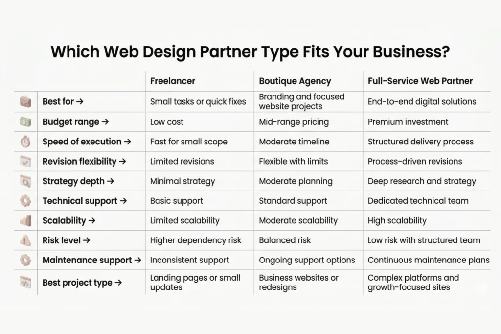 Which Web Design Partner Type Fits Your Business?