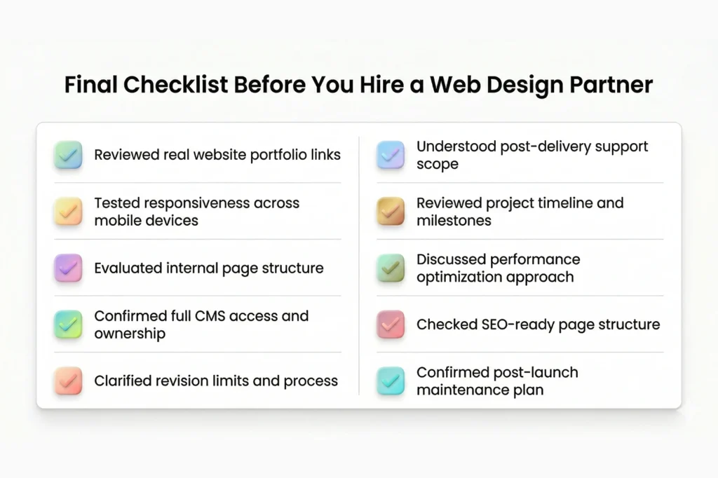 Final Checklist Before You Hire a Web Design Partner