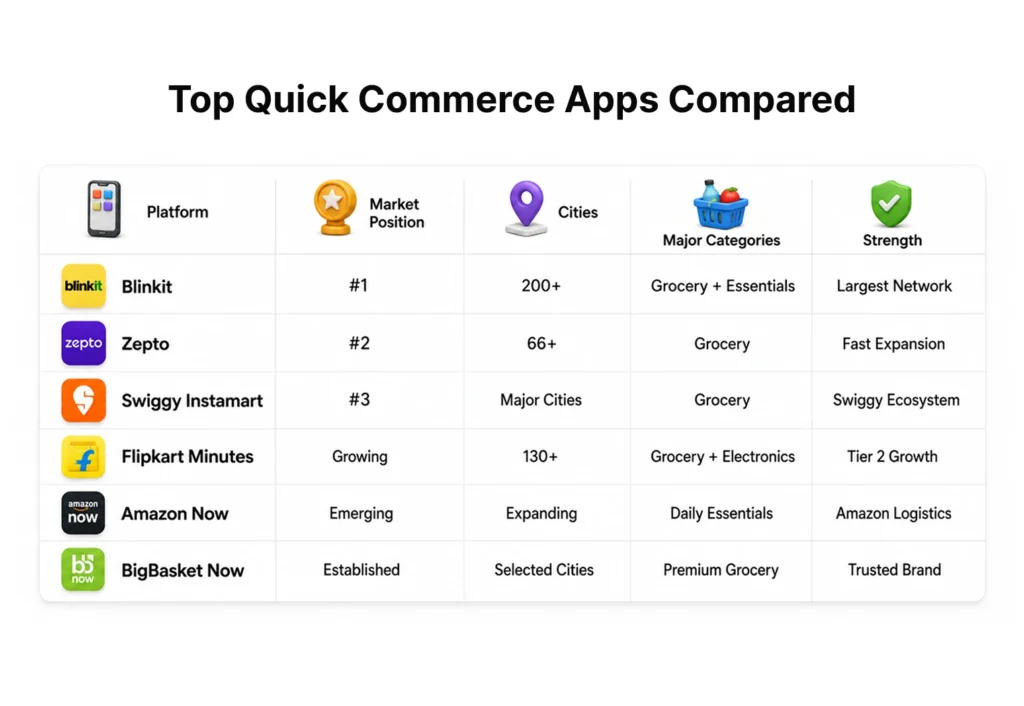 Top Quick Commerce Apps Compared