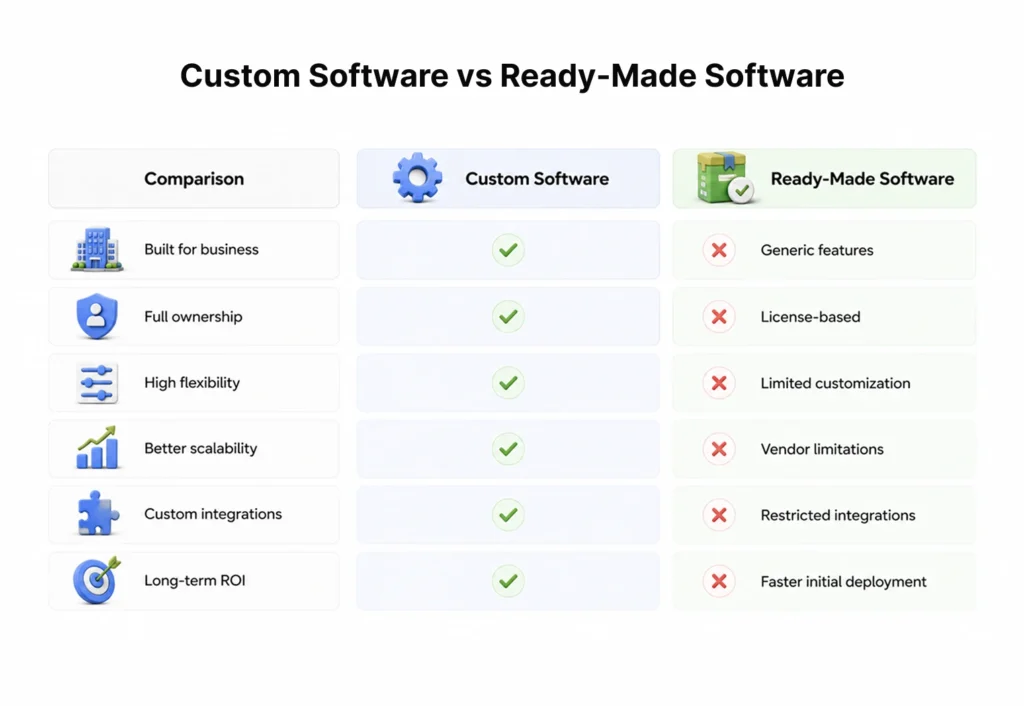 Custom Software vs Ready-Made Software